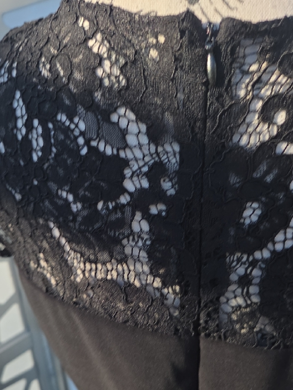 Lauren Ralph Lauren Black Lace-Trim Maxi Dress - Picture 7 of 8